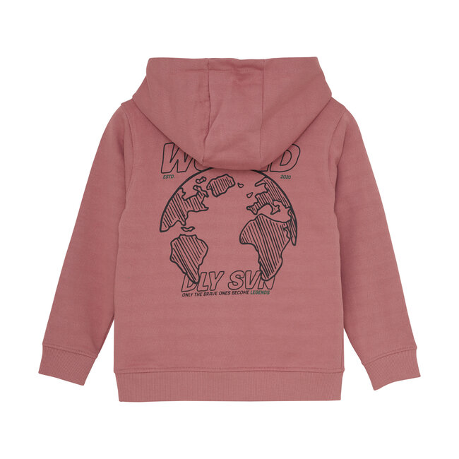 Daily7 winter hoodie jongens - rood - print
