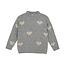 Daily7 winter sweater meisjes - grijs - hart/gebreid