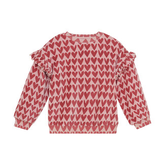 Daily7 winter sweater meisjes - roze - hart print
