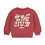 Daily7 winter sweater meisjes - rood - brushed print