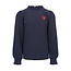 LOOXS Little winter crinckle top meisjes - donker blauw - ruffle