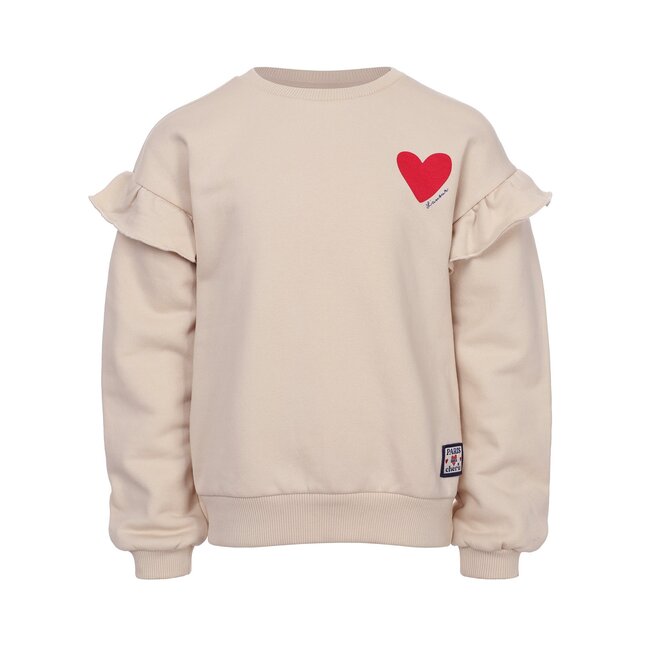 LOOXS Little winter sweater meisjes - zand - ruffle