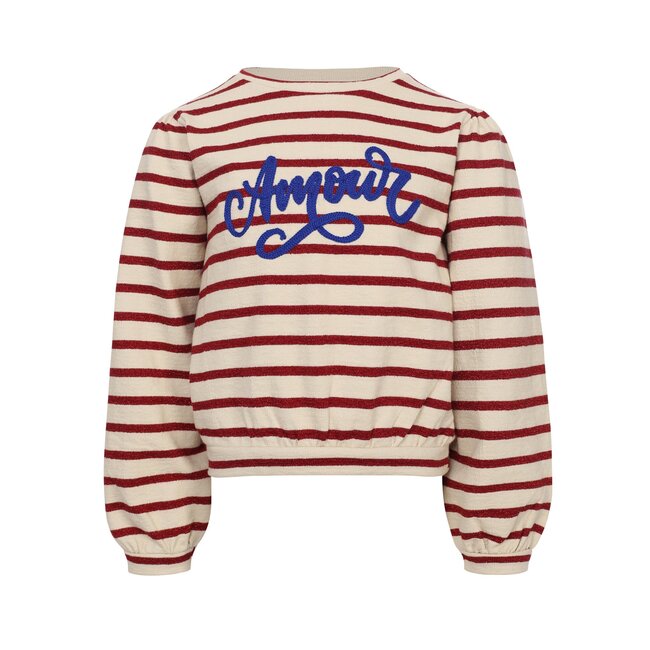 LOOXS Little winter sweater meisjes - rood - gestreept/lurex