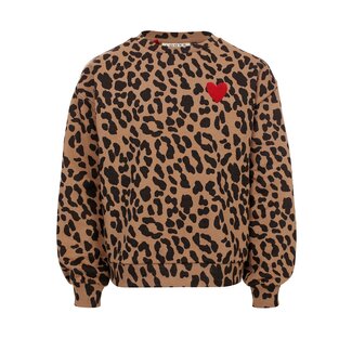 LOOXS Little winter sweater meisjes - bruin - luipaard LOOXS Little winter sweater meisjes - bruin - luipaard
