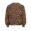 LOOXS Little winter sweater meisjes - bruin - luipaard