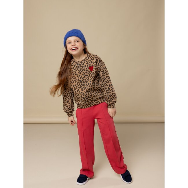 LOOXS Little winter sweater meisjes - bruin - luipaard