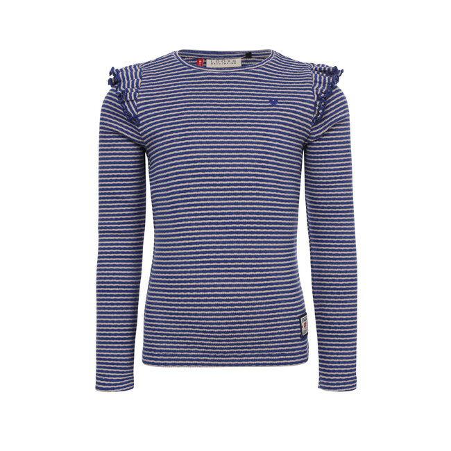 LOOXS Little winter t-shirt meisjes - blauw - geruit/gestreept/longsleeve