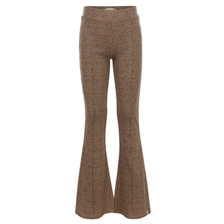 LOOXS Little winter flare broek meisjes - bruin - mini luipaard/rib LOOXS Little winter flare broek meisjes - bruin - mini luipaard/rib