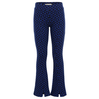 LOOXS Little winter flare broek meisjes - blauw - hartjes/jaquard LOOXS Little winter flare broek meisjes - blauw - hartjes/jaquard