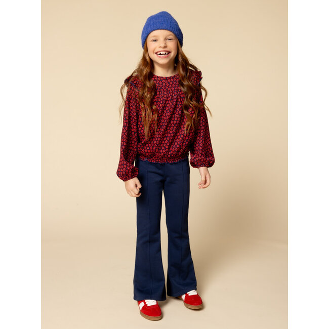 LOOXS Little winter flare broek meisjes - donker blauw