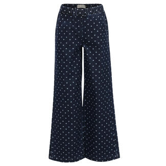 LOOXS Little winter denim wide leg broek meisjes - blauw - hart LOOXS Little winter denim wide leg broek meisjes - blauw - hart