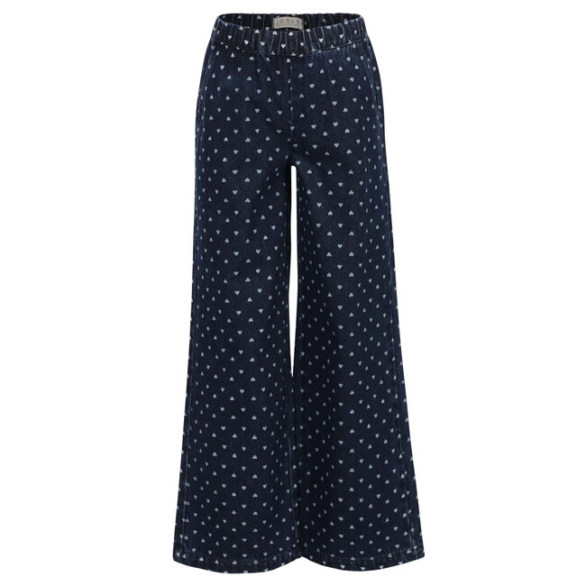 LOOXS Little winter denim wide leg broek meisjes - blauw - hart