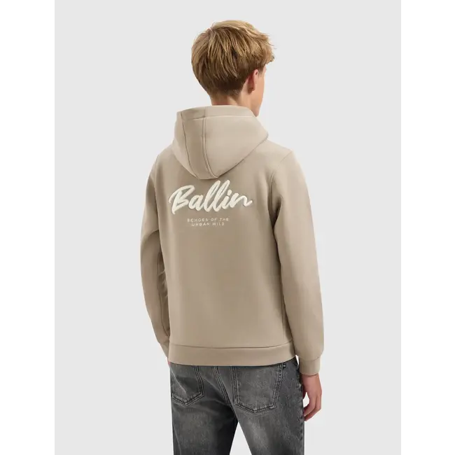 Ballin winter hoodie jongens - taupe - echoes of the urban wild