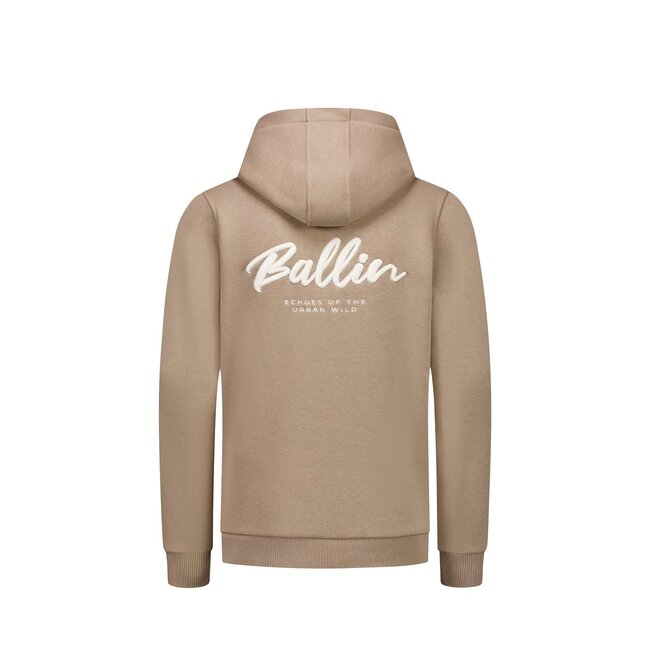 Ballin winter hoodie jongens - taupe - echoes of the urban wild