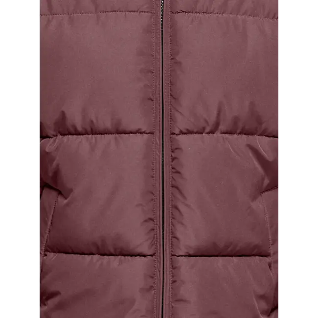 Kids ONLY winter winterjas meisjes - rood bruin - KogJuta - puffer - capuchon