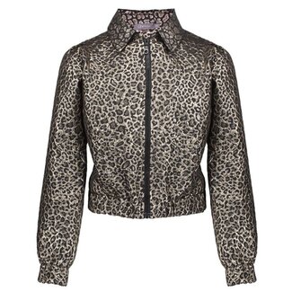 Geisha winter jas meisjes - goud/zwart - metallic, luipaard