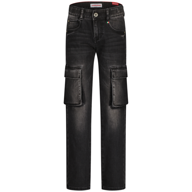 Vingino winter jeans broek jongens - zwart - Paolo Cargo - straight fit