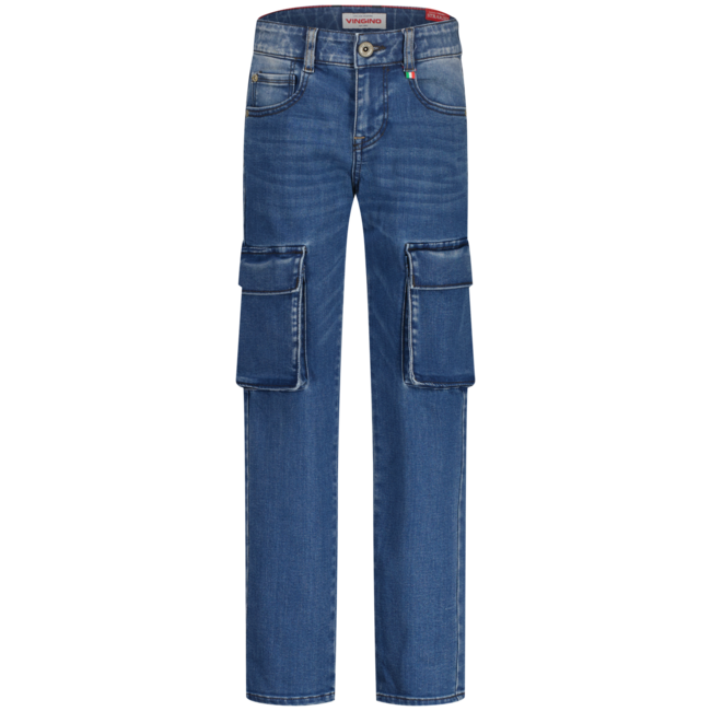 Vingino winter jeans broek jongens - blauw - Paolo Cargo - straight fit