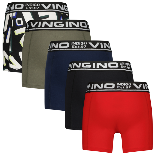 Vingino winter ondergoed jongens - multi rood - 5-pack