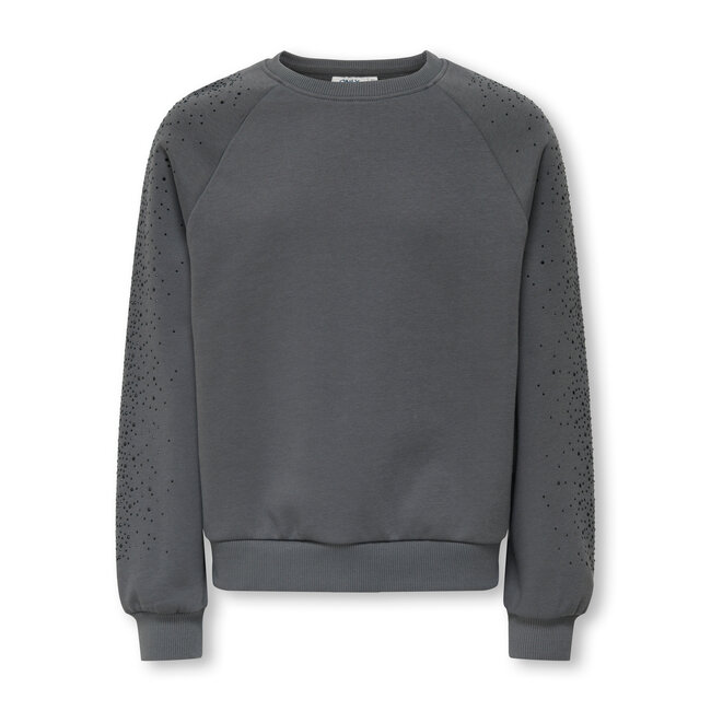 Kids ONLY winter sweater meisjes - grijs - KogZenna - oversize fit, glitter steentjes