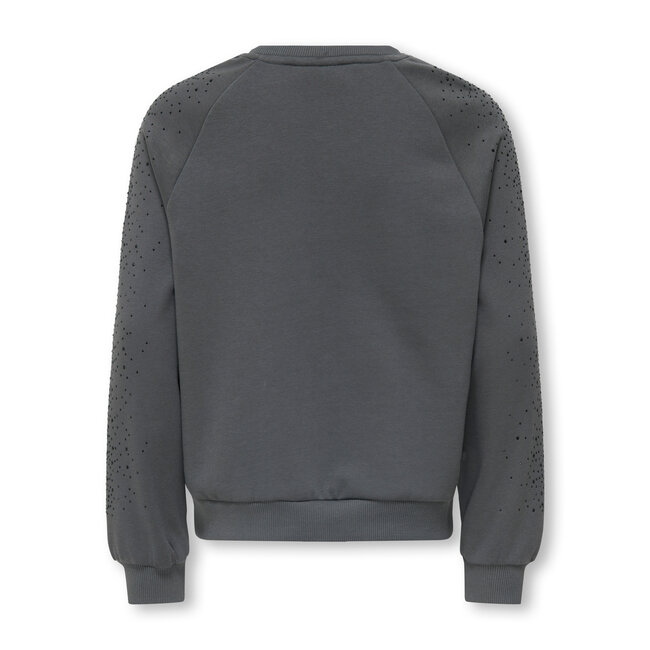 Kids ONLY winter sweater meisjes - grijs - KogZenna - oversize fit, glitter steentjes