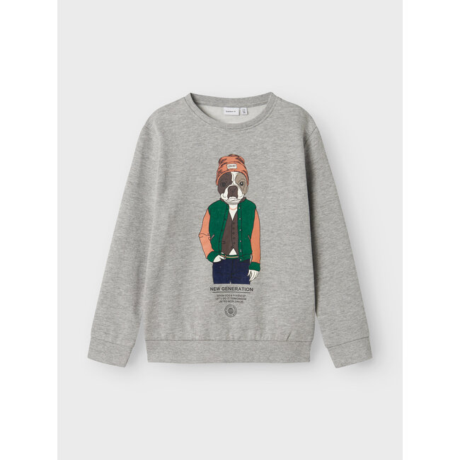 Name it winter sweater jongens - grijs - NkmPsalko - loose fit