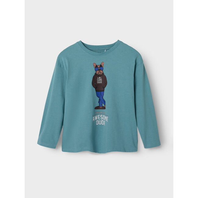 Name it winter shirt jongens - turquoise - NkmPsakob