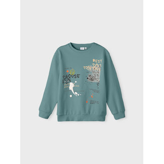 Name it winter sweater jongens - turquoise - NkmPbambo