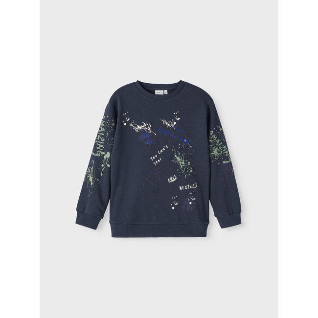 Name it winter sweater jongens - blauw - NkmPbambo