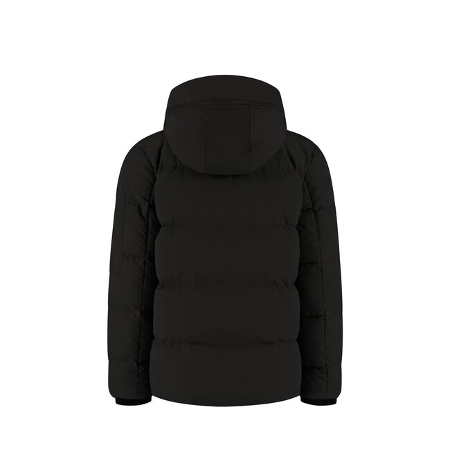 Ballin winter winterjas jongens - zwart - gewatteerd - logo badge