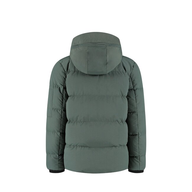 Ballin winter winterjas jongens - army groen - gewatteerd - logo badge