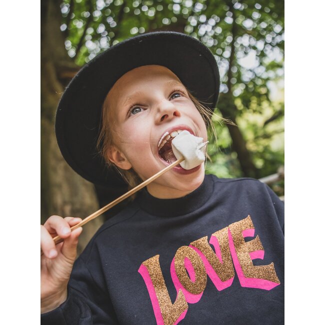 LOOXS Little winter sweater meisjes - zwart - ruffle