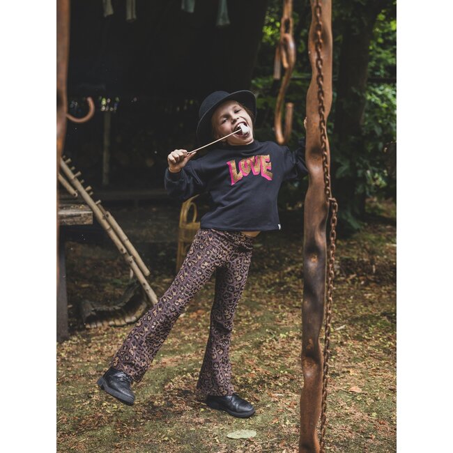 LOOXS Little winter sweater meisjes - zwart - ruffle