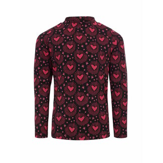 LOOXS Little winter t-shirt meisjes - bruin - harten/longsleeve LOOXS Little winter t-shirt meisjes - bruin - harten/longsleeve