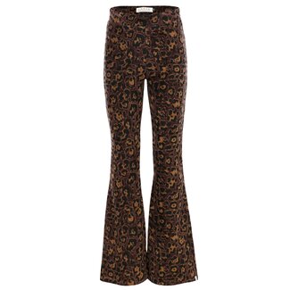 LOOXS Little winter velvet flare broek meisjes - bruin - luipaard LOOXS Little winter velvet flare broek meisjes - bruin - luipaard