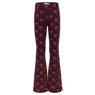 LOOXS Little winter velvet sweat broek meisjes - bruin - harten LOOXS Little winter velvet sweat broek meisjes - bruin - harten