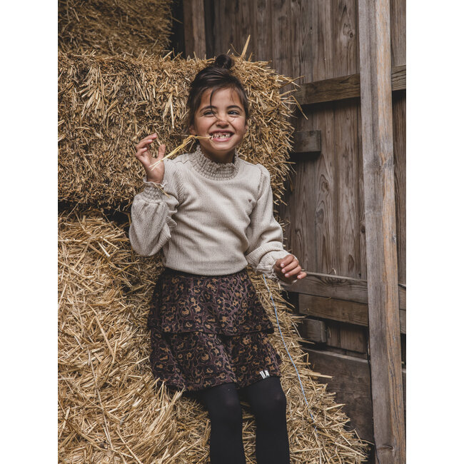 LOOXS Little winter velvet rok meisjes - bruin - luipaard