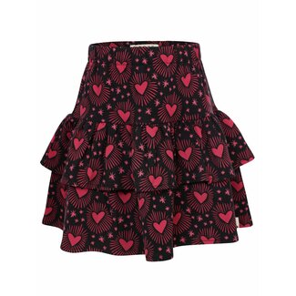 LOOXS Little winter rok meisjes - bruin - ruffle/harten LOOXS Little winter rok meisjes - bruin - ruffle/harten
