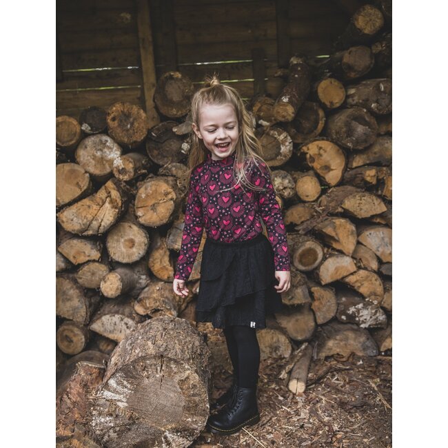 LOOXS Little winter lace rok meisjes - zwart