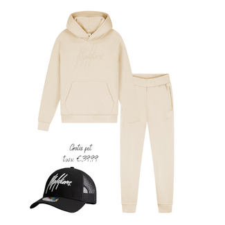 Malelions winter tracksuit meisjes - taupe - Essentials + GRATIS PET!