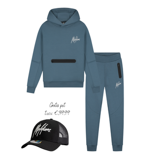 Malelions winter tracksuit jongens - teal blauw - Sport Counter + GRATIS PET!