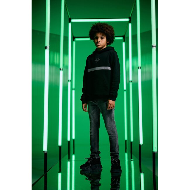 Malelions winter hoodie jongens - zwart grijs - Tube