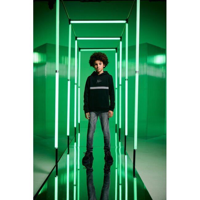 Malelions winter hoodie jongens - zwart grijs - Tube