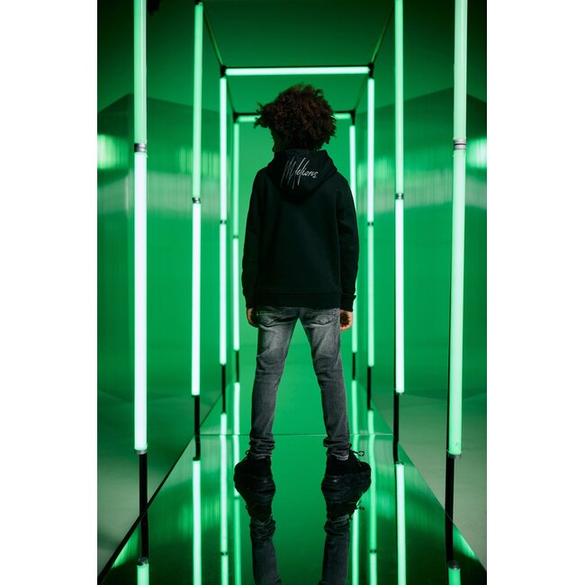 Malelions winter hoodie jongens - zwart grijs - Tube