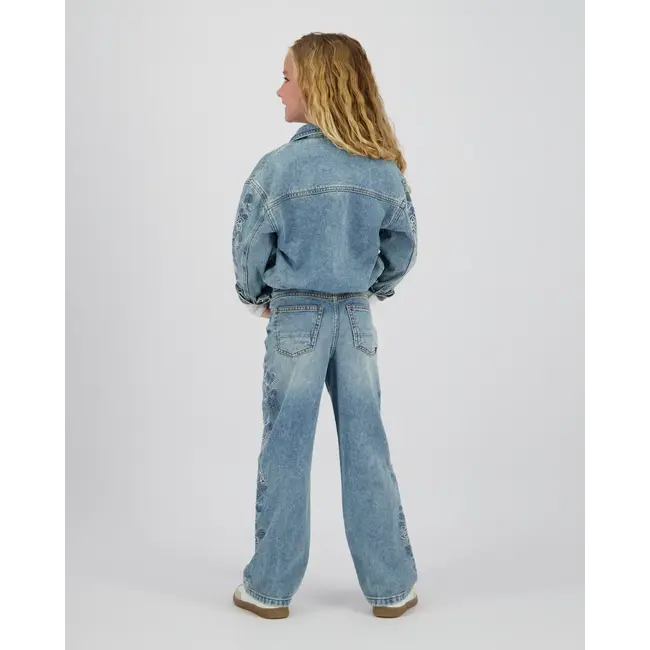 Vingino zomer spijkerjasje meisjes - blauw - Tori - loose fit