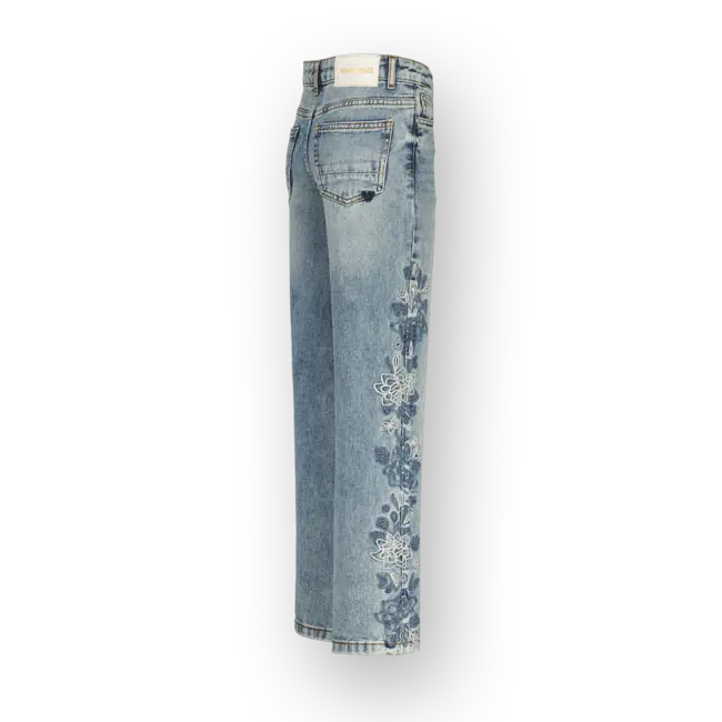 Vingino zomer jeans broek meisjes - blauw - Cato - wide leg