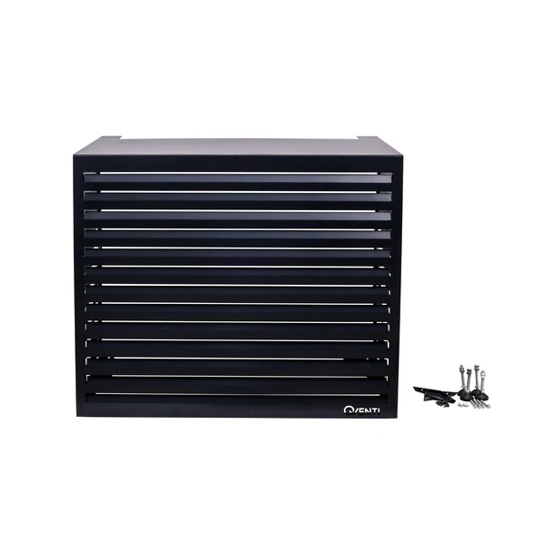 Qventi CAL130BA Airconditioner / warmtepomp cover louvre basis Antraciet 130x115x65cm