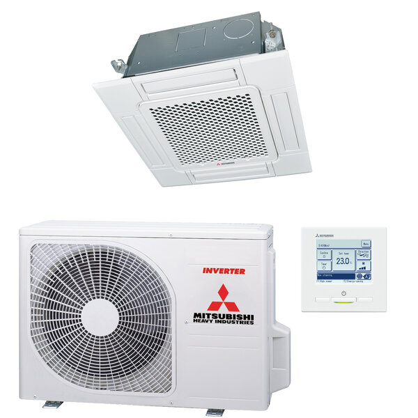 Mitsubishi-Heavy Mitsubishi Heavy Cassette 60x60 single-split set FDTC25VH 2,5 kW inclusief paneel en bedrade wandbediening