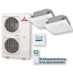 Cassette duo-split set FDT250 Micro inverter 25,0 kW inclusief verbindingsstuk en bedrade wandbediening