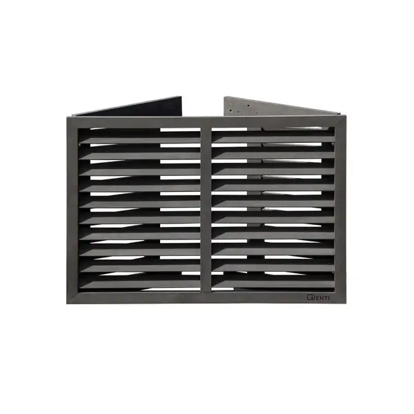Qventi Airconditioner Cover Houtcomposiet Basis Grijs 100x75x50CM